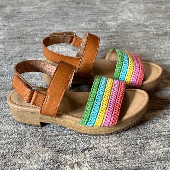 Cat and Jack -Colorful Kids Sandals - girls size 1 - platform - Picture 1 of 6